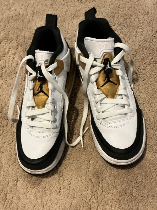 Nike Other - Jordan Kids White, Black & Gold Sneakers